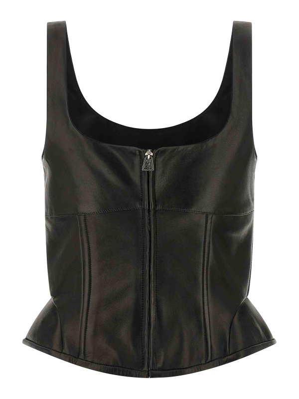 ERMANNO SCERVINO: Tops & Tank tops online - Peplos Leather Top