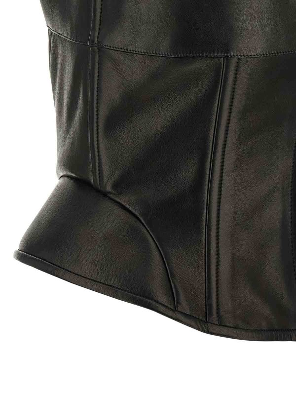 Peplos Leather Top shop online: ERMANNO SCERVINO