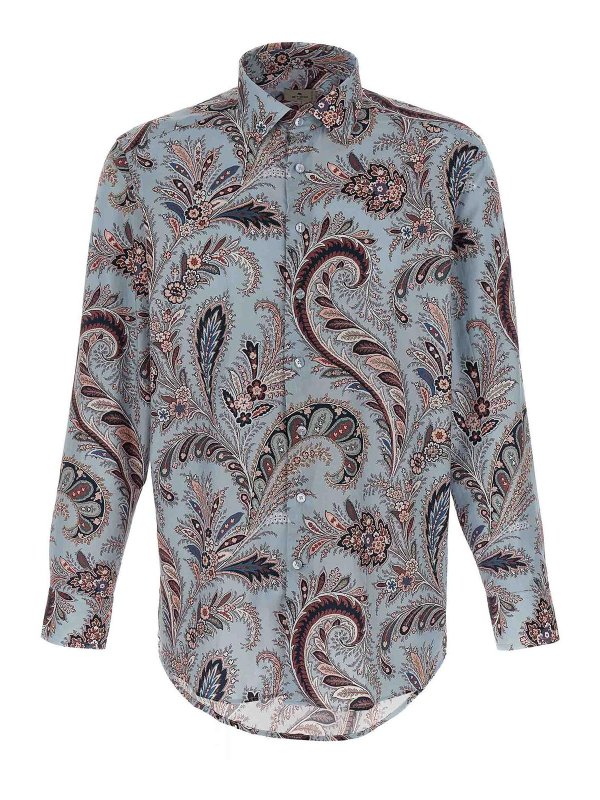 ETRO: shirts - Floral Paisley Cotton Shirt