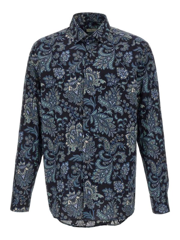 ETRO: shirts - Floral Paisley Cotton Shirt