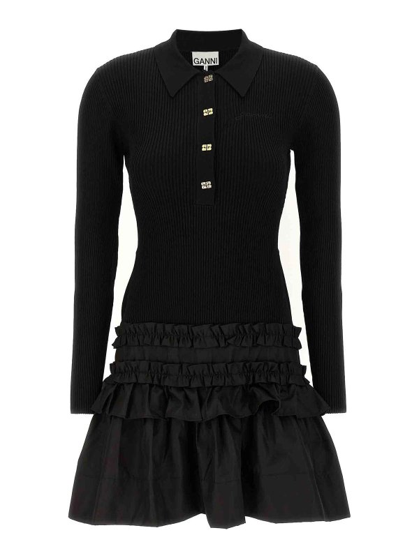 GANNI: Vestidos cortos - Vestido Corto - Negro