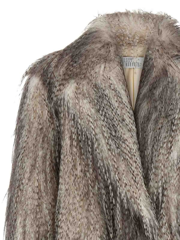 The Best Shops GIUSEPPE DI MORABITO: Fur & Shearling Coats - Eco Fur Long Hair