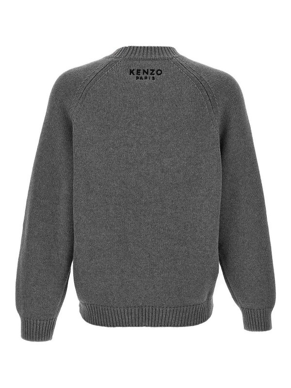 KENZO: Strickpullover mit Rundhalsausschnitt online - Rundhalspullover - Grau