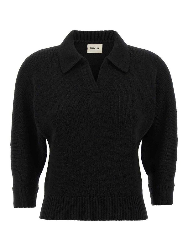 KHAITE: ポロシャツ - ポロシャツ - 黒