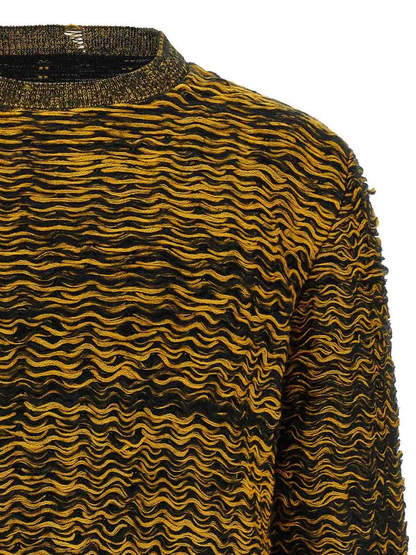 The Best Shops MM6 MAISON MARGIELA: crew necks - Corrugated Texture Sweater