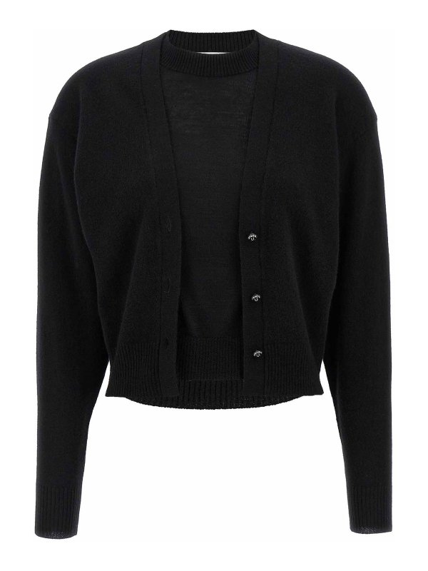 RABANNE: cardigans - Trompe Loeil Cardigan Sweater