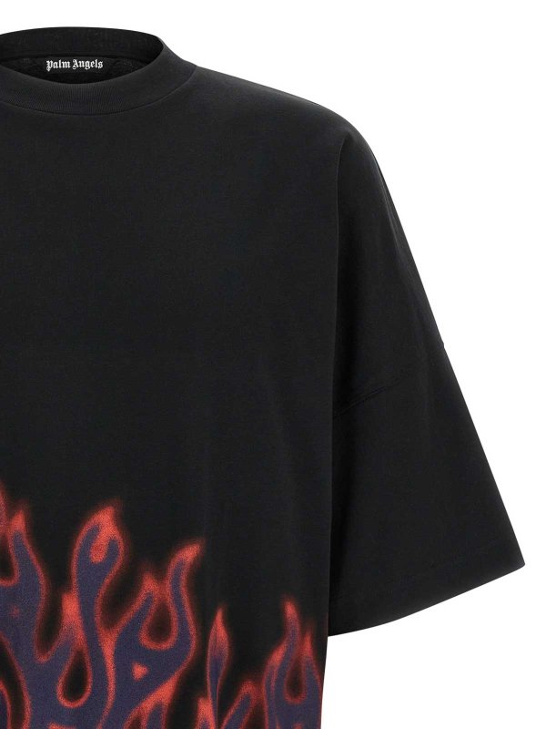 The Best Shops Palm Angels: t-shirts - Flames T-Shirt