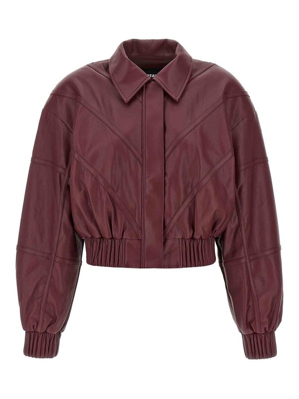 ROTATE Birger Christensen: bombers - Leather Effect Bomber Jacket