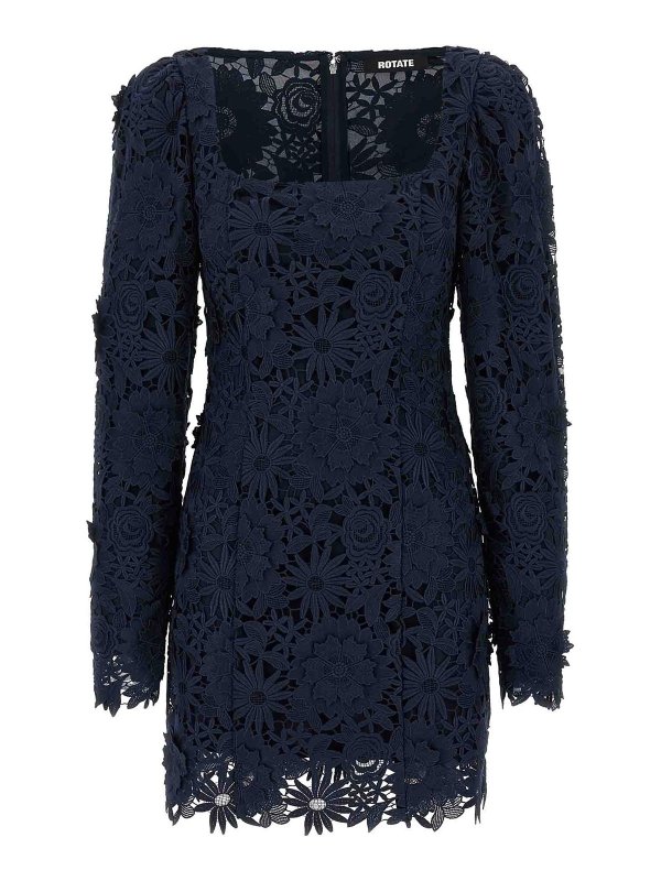 ROTATE Birger Christensen: short dresses - 3D Lace Ls Mini Dress