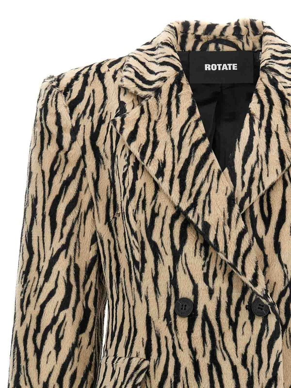 The Best Shops ROTATE Birger Christensen: Fur & Shearling Coats - Printed Faux Fur Coat