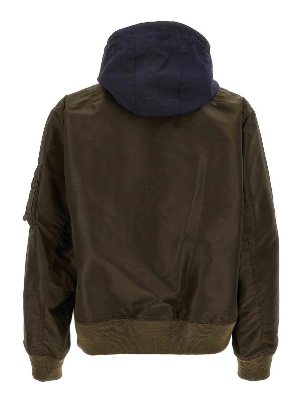 Sacai: bombers online - Hooded Nylon Bomber Jacket