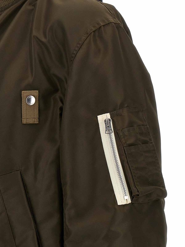 Hooded Nylon Bomber Jacket shop online: Sacai