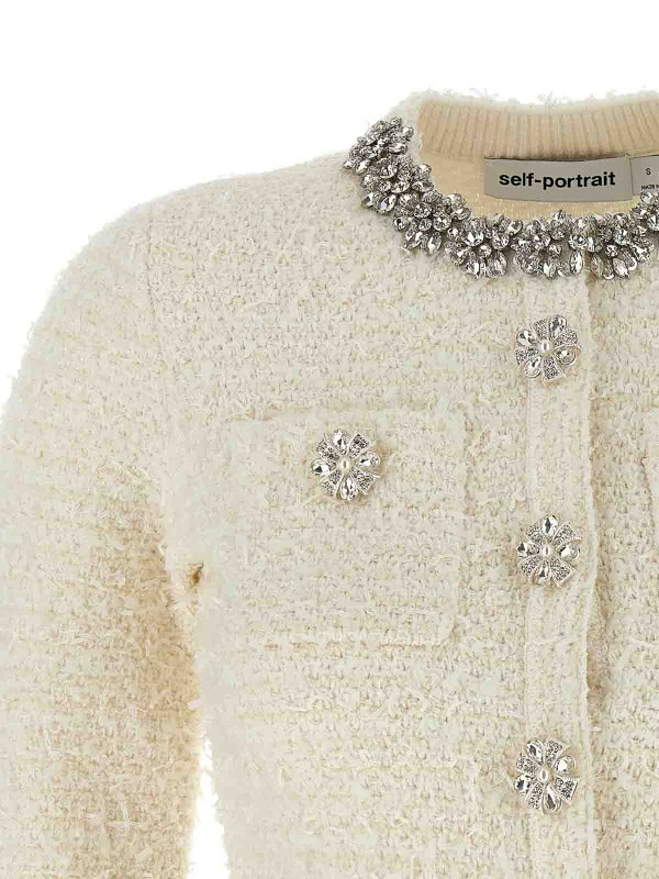 The Best Shops Self Portrait: Cardigans - Cardigan - Weiß