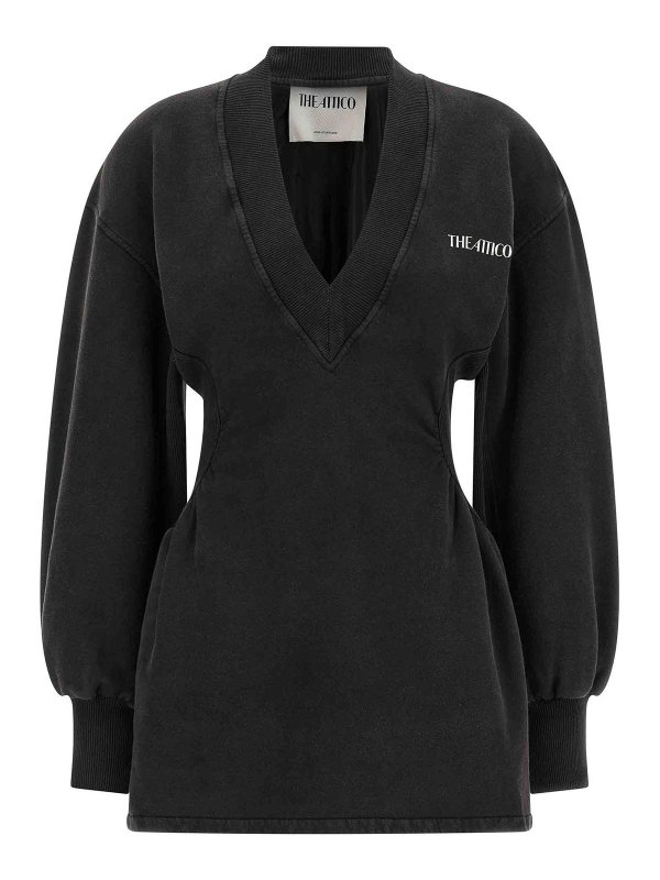 The Attico: knee length dresses - Sweatshirt Dress