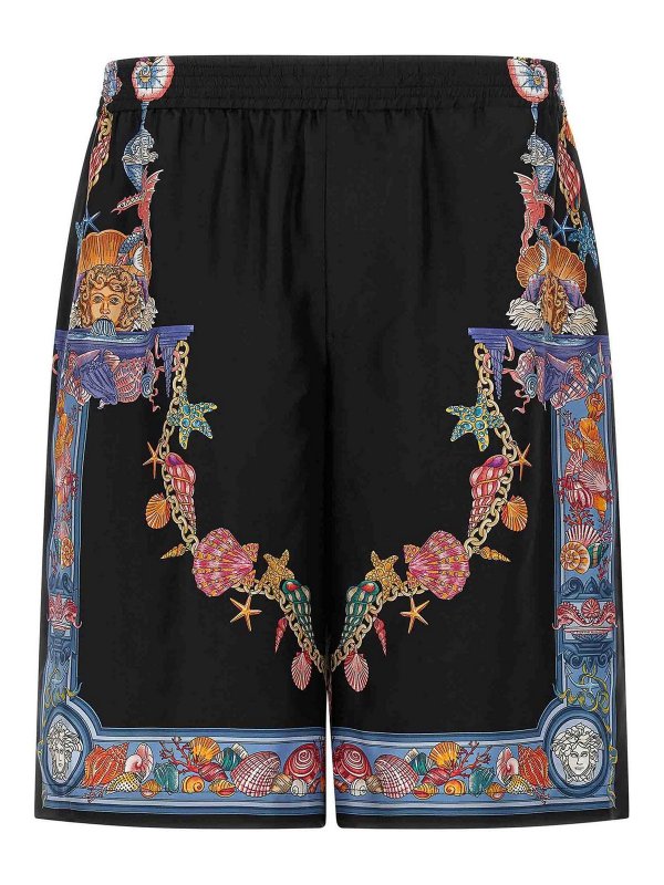VERSACE: トラウザーショーツ - ショートパンツ - マルチカラー
