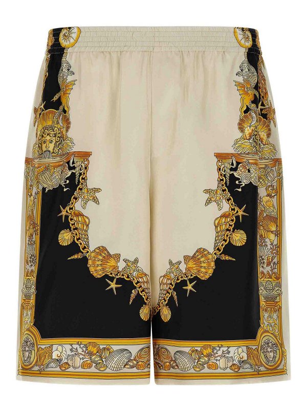 VERSACE: トラウザーショーツ - ショートパンツ - マルチカラー