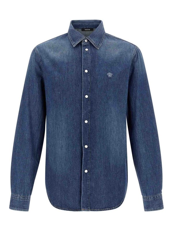 VERSACE: Chemises - Chemise - Bleu