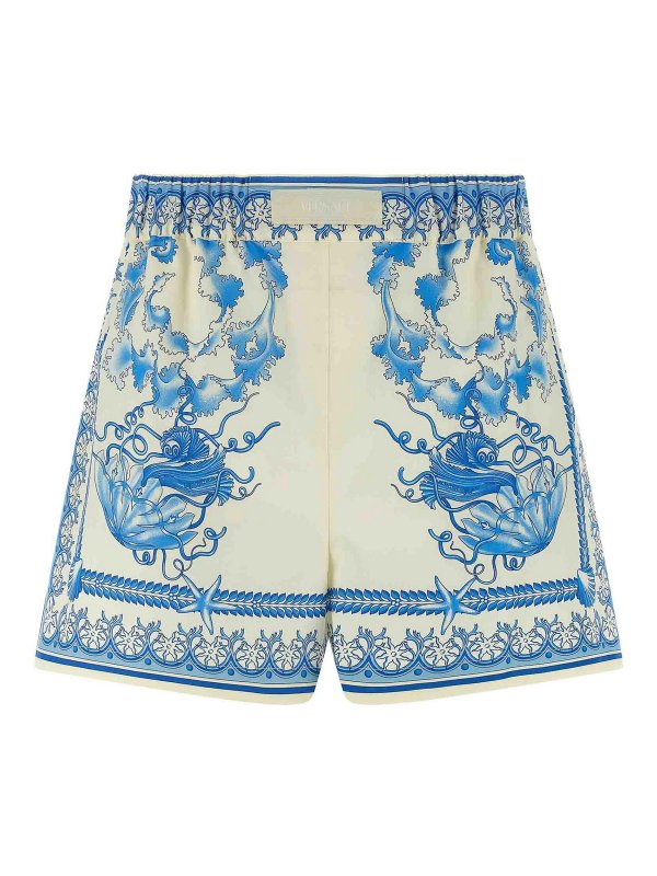 VERSACE: Shorts - Short - Bleu Clair