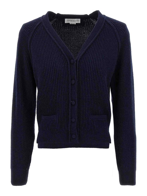 VICTORIA BECKHAM: cardigans - Stepped Hem Cardigan