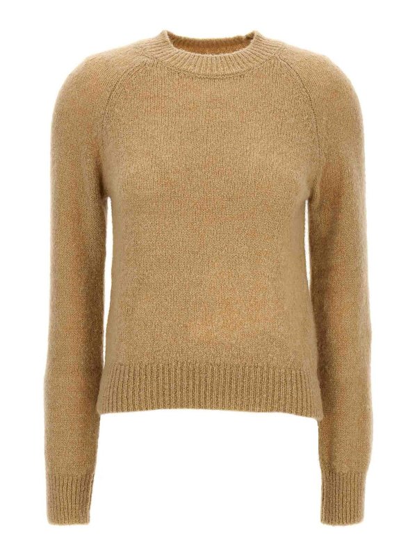 DRIES VAN NOTEN: Strickpullover mit Rundhalsausschnitt - Rundhalspullover - Beige