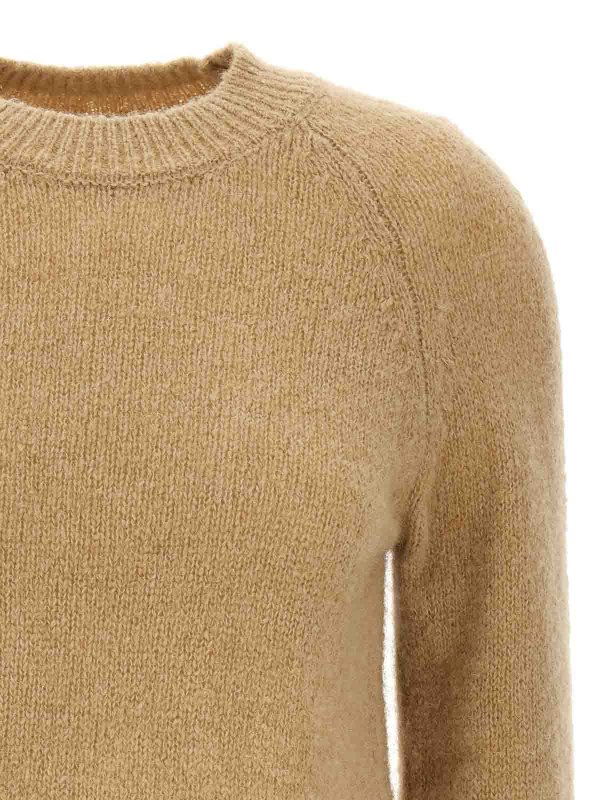 The Best Shops DRIES VAN NOTEN: Strickpullover mit Rundhalsausschnitt - Rundhalspullover - Beige