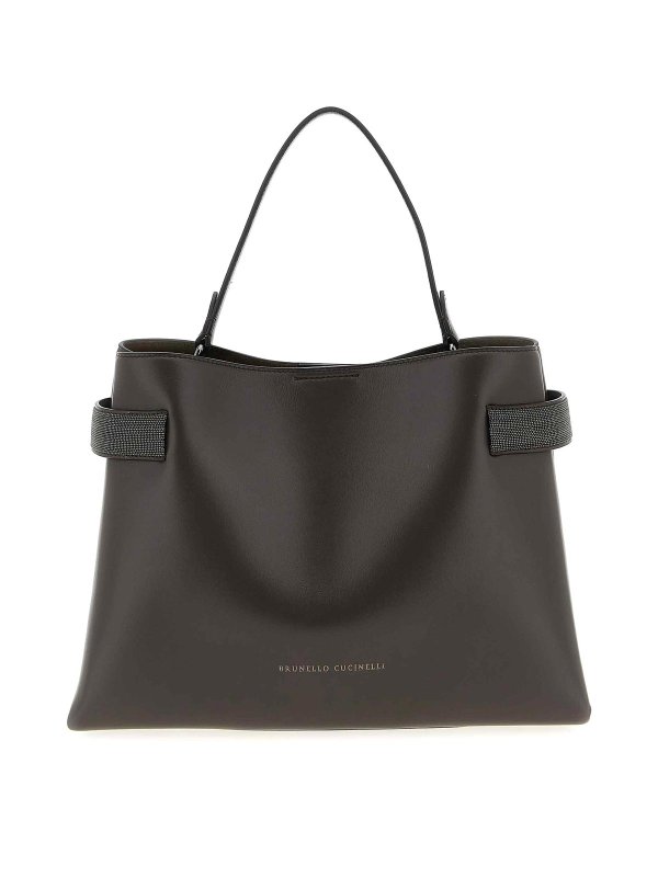 BRUNELLO CUCINELLI: トートバッグ - トートバッグ - ブラウン