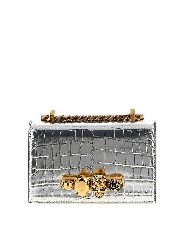 ALEXANDER MCQUEEN: cross body bags - Jewelled Satchel Mini Crossbody Bag