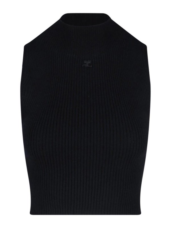 Courreges: Top e canotte - Logo Top Crop