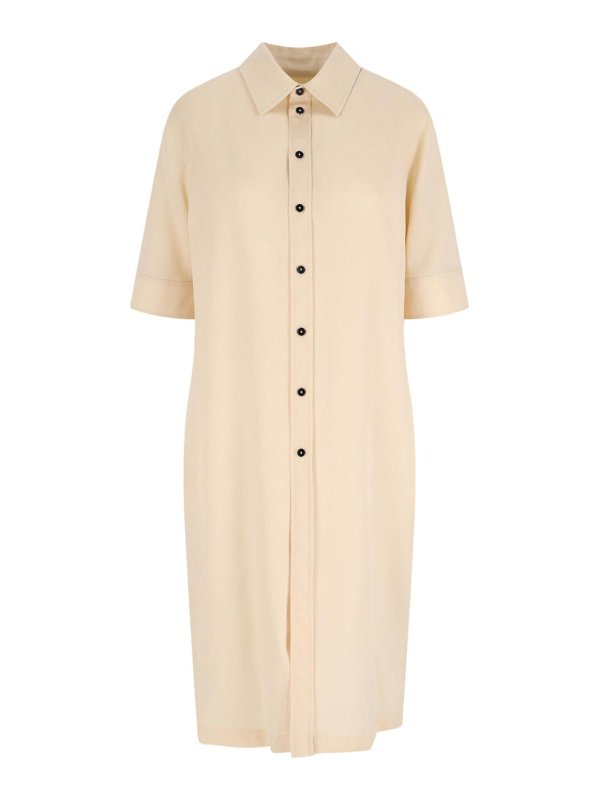 JIL SANDER: knee length dresses - Chemisier Midi dress