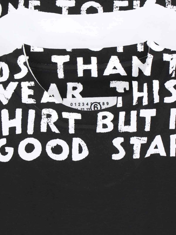 The Best Shops MM6 MAISON MARGIELA: shirts - Tshirt two -tone logo