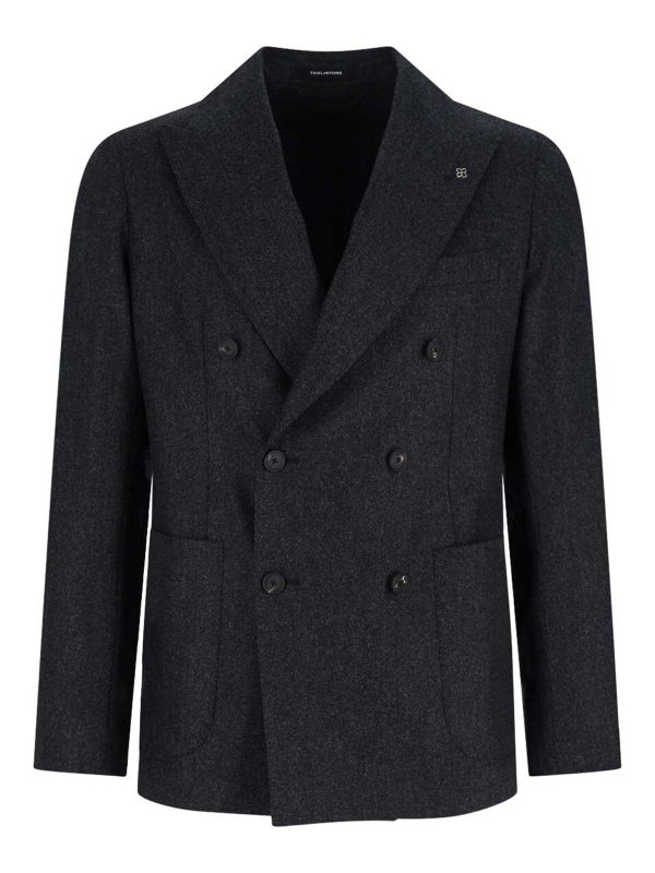 TAGLIATORE: blazers - Double -breasted blazer in virgin wool