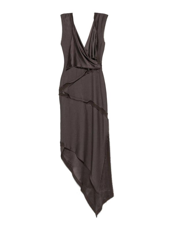 The Attico: knee length dresses - Asymmetrical midi dress