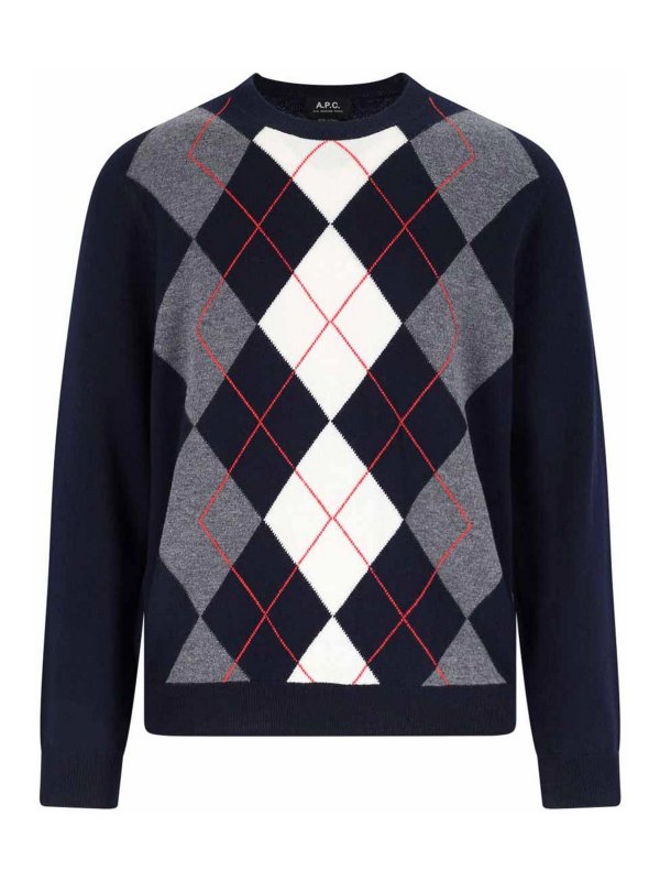 A.P.C.: Escotes barcos - Suéter Con Escote Barco - Azul