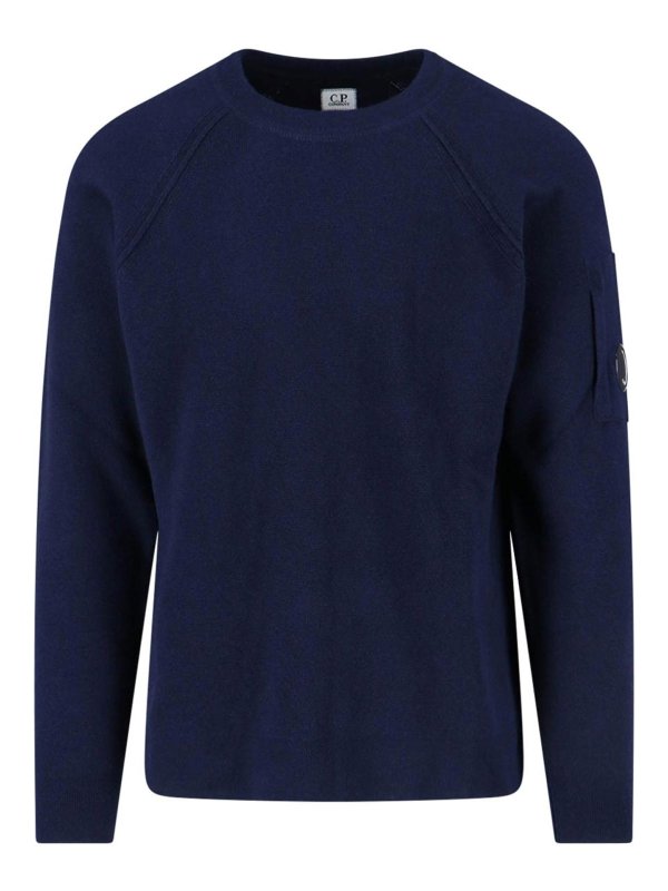 C.P. COMPANY: U-Boot-Ausschnitt - U-Boot-Pullover - Blau