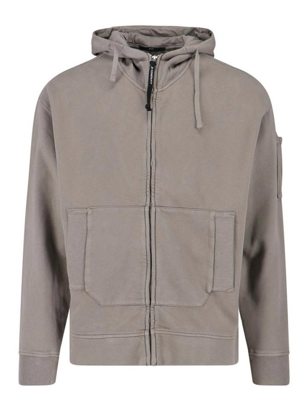 C.P. COMPANY: Sweatshirts & Sweaters - Logo hooded sweatshirt