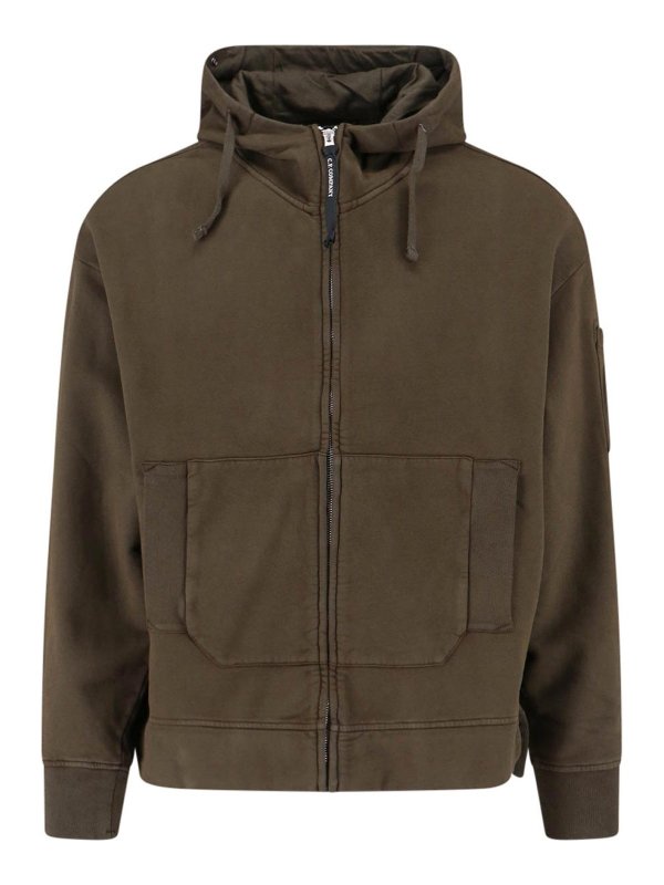 C.P. COMPANY: Sweatshirts & Sweaters - Logo hooded sweatshirt