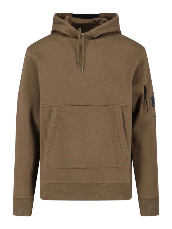 C.P. COMPANY: Sweatshirts & Sweaters - Logo hooded sweatshirt