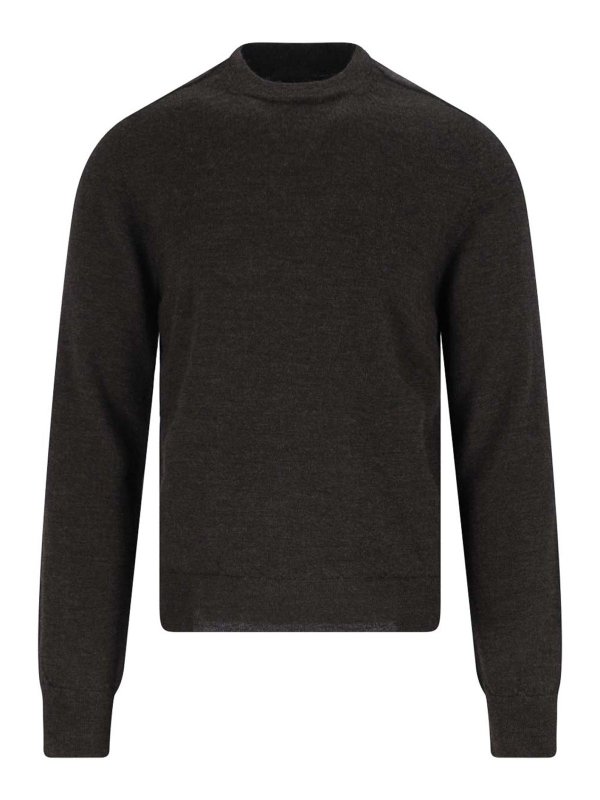 Maison Margiela: U-Boot-Ausschnitt - U-Boot-Pullover - Braun