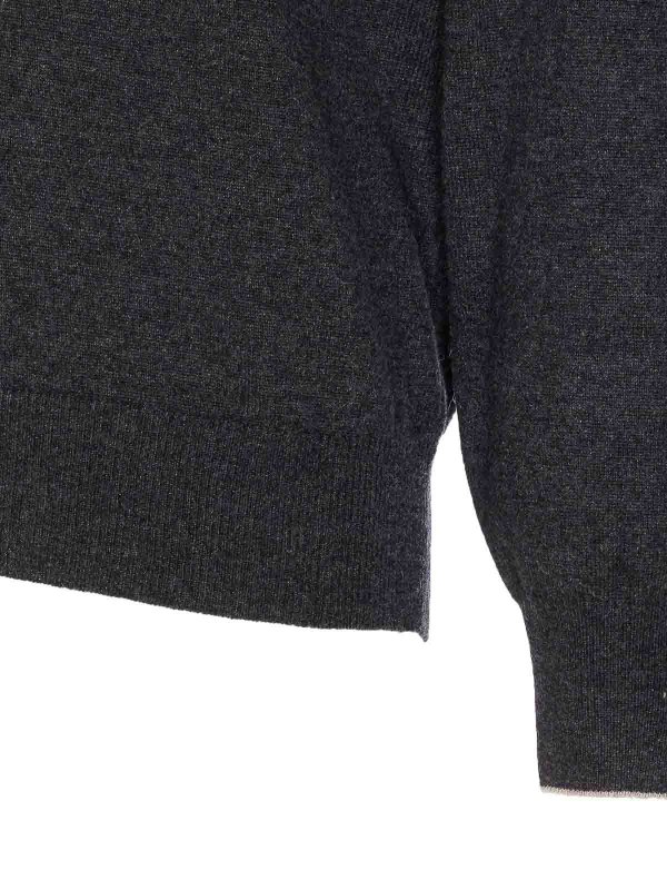 The Best Shops BRUNELLO CUCINELLI: Suéteres con cuello pico - Suéter Cuello Redondo - Gris