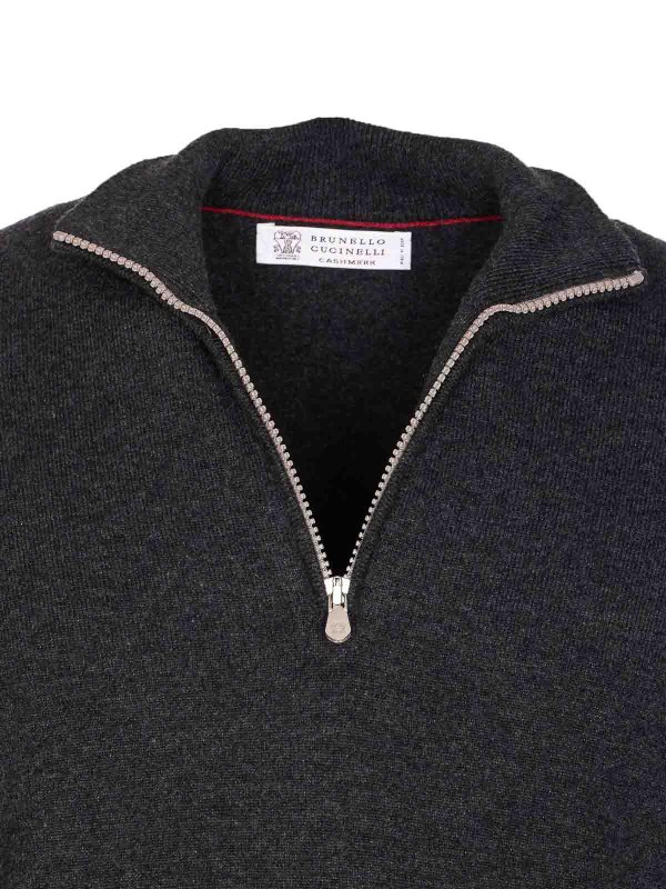 Suéter Cuello Redondo - Gris shop online: BRUNELLO CUCINELLI