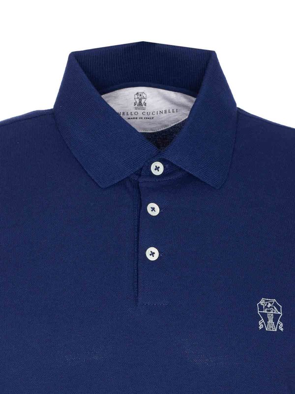 Poloshirt - Blau shop online: BRUNELLO CUCINELLI