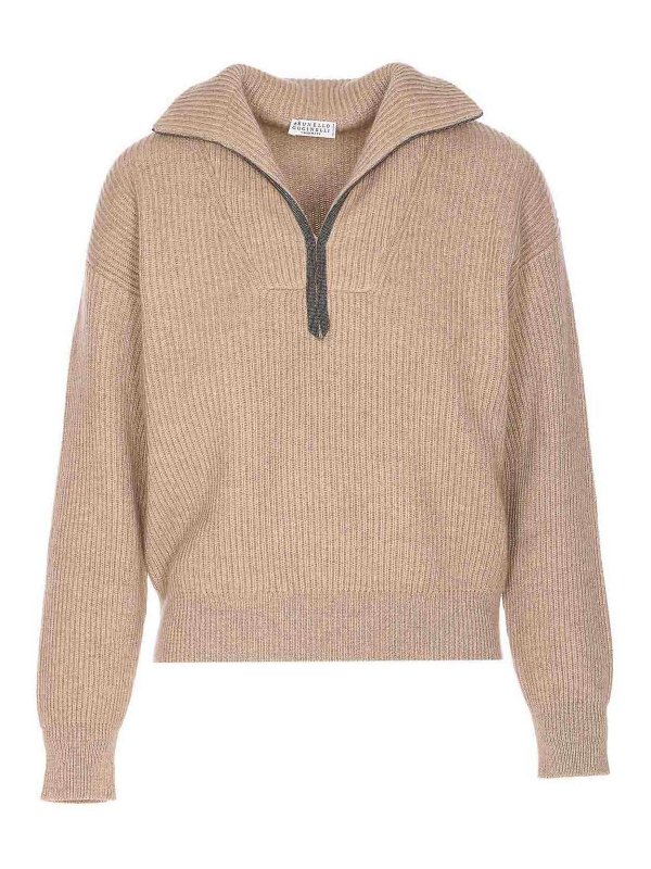 BRUNELLO CUCINELLI: Pull col rond - Pull Col Rond - Beige