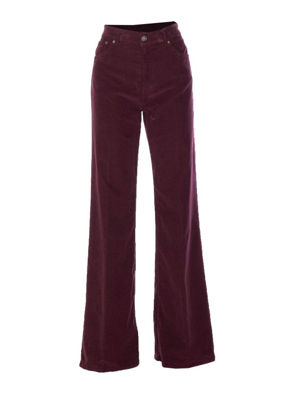 DONDUP: casual trousers - Purple Amber Pants
