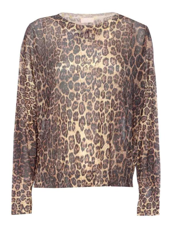 Liu Jo: Strickpullover mit Rundhalsausschnitt - Rundhalspullover - Braun