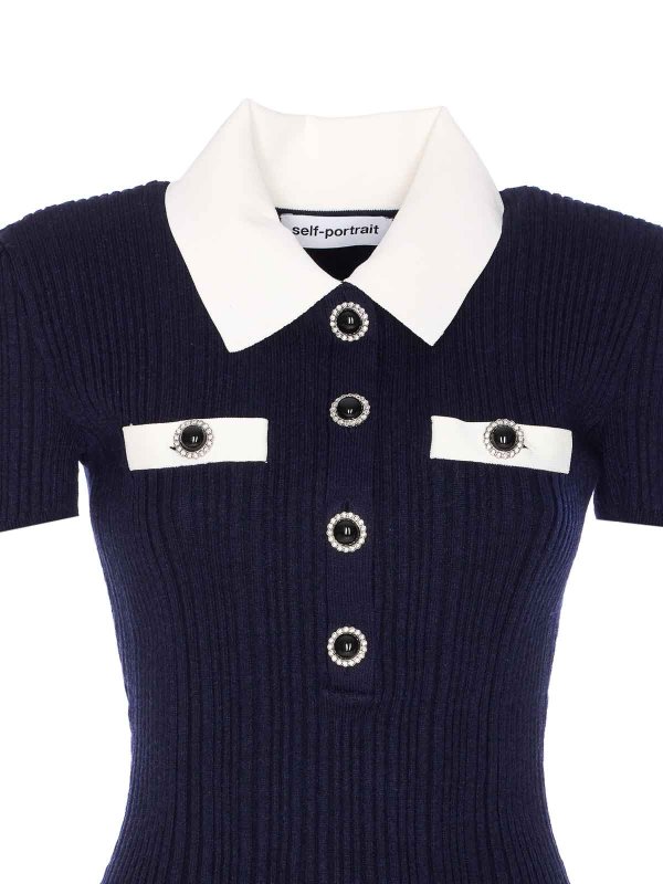 Abito blu autoritratto shop online: Self Portrait