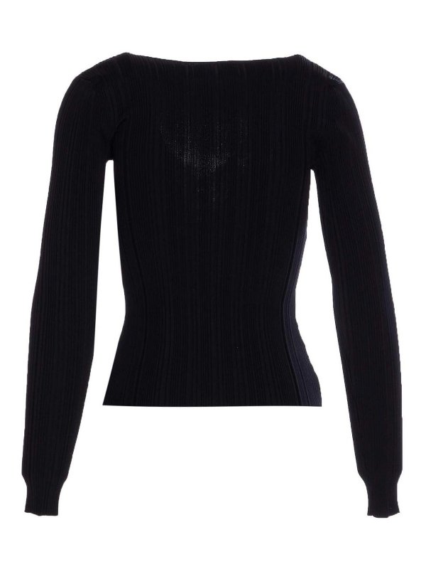 Self Portrait: Tops & Tank tops online - Blacklace Trim Knit Top