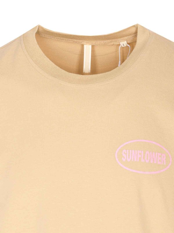 Beige Easy Hours T-Shirt shop online: SUNFLOWER