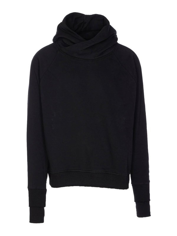 THOM KROM: Sweatshirts & Sweaters - Black Hoodie