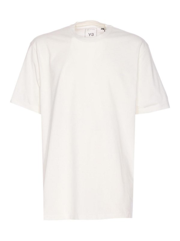 Y-3: t-shirts - White Graphic Short T-Shirt