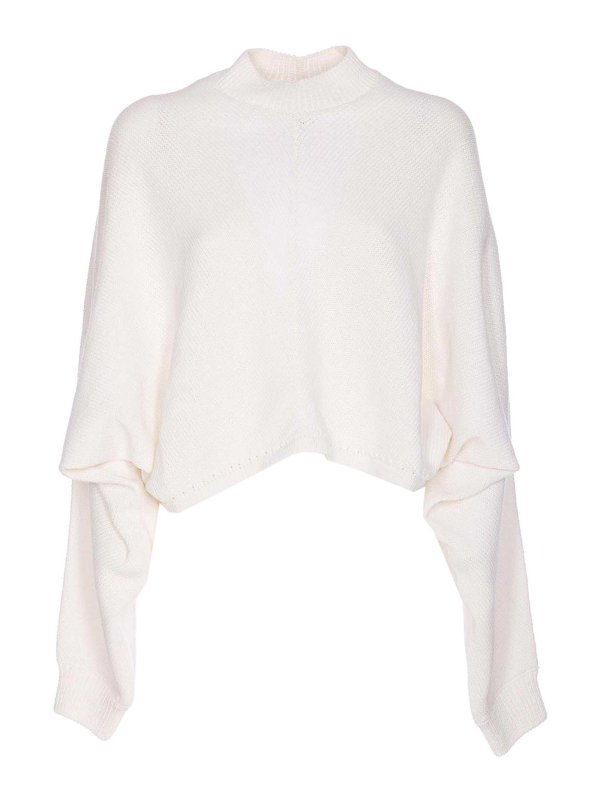 Alaïa: maglia collo rotondo - Maglione di batwing bianco
